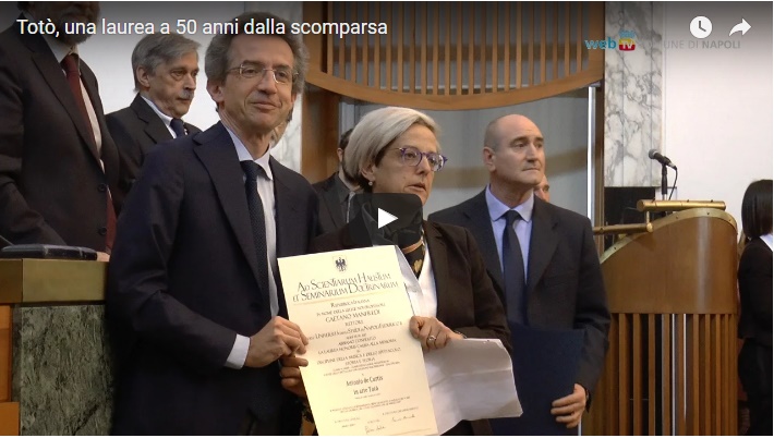 Totò, una laurea a 50 anni dalla scomparsa